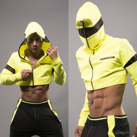 Andrew Christian Other - Andrew Christian Bond Cropped Jacket Neon